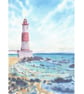 Coastal Lighthouse Art Print, Ocean Wall Decor, Nautical Beach House Artwork - Image 2