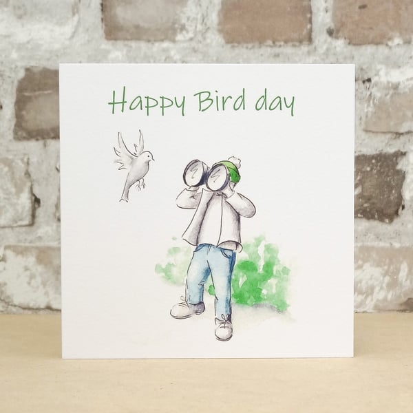 Birthday Card Birdwatcher