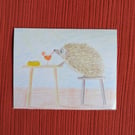 Hedgehog drinking a spritz illustrated sticker