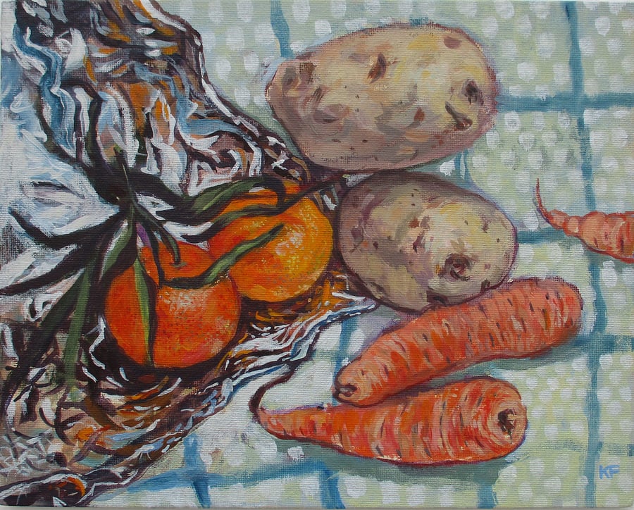 Kitchen Still Life - Original Acrylic Painting on Board 10 inches x 8 inches