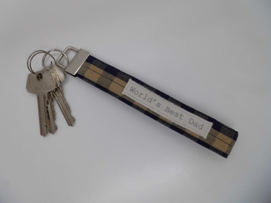 Key ring World's Best Dad gift wristlet keyring