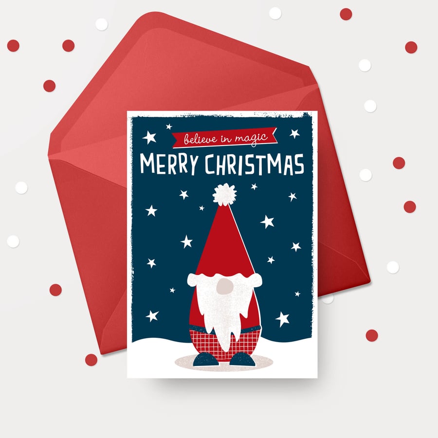Christmas card - Scandinavian Christmas cards - Gnome card - Hygge