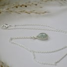 'Sea Green' Aquamarine pear drop pendant necklace SS