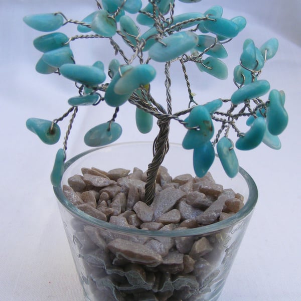 Amazonite Gemstone tree of life ornament