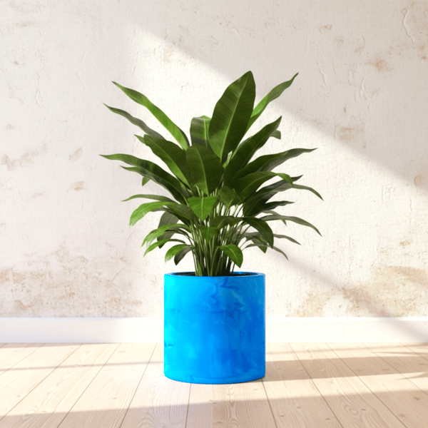  Large 19cm Statement Blue Summer Sky Marbled Plant Pot - House Plant Pot