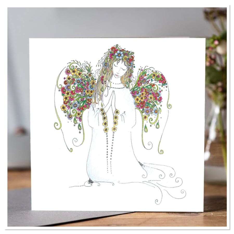 Angel in White single Greeting card 