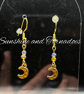 Gold Moon & Czech Crystal Drop Earrings – Handmade Celestial Jewellery