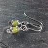 Reels  - silver and jade earrings