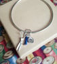 Sewing Bracelet with Silver Scissors, Bobbin & Button Charms - Image 1