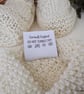 Designer 95% Merino Wool Hand Knitted Baby Jacket & Booties Set 0-3 months  - Image 3