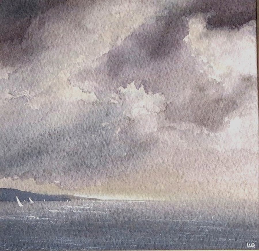 Seconds Seconds original watercolour painting sea before the storm broke