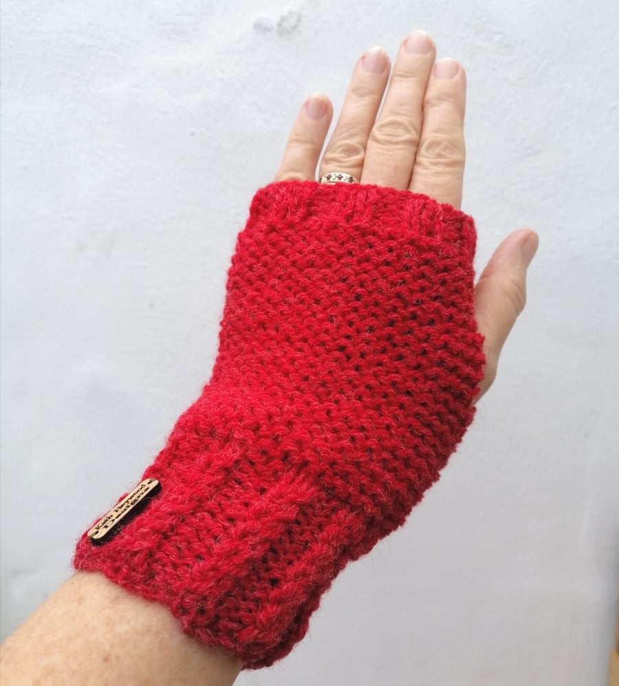 Red Fingerless Gloves