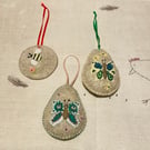 perfectly imperfect , Hand  made Spring  Easter decorations set of  3 eggs 
