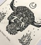The Dorset Ooser - Ltd. Ed Lino Prints - Two Sizes Available  - Image 7