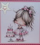 Pretty girl with cake birthday card - Image 3