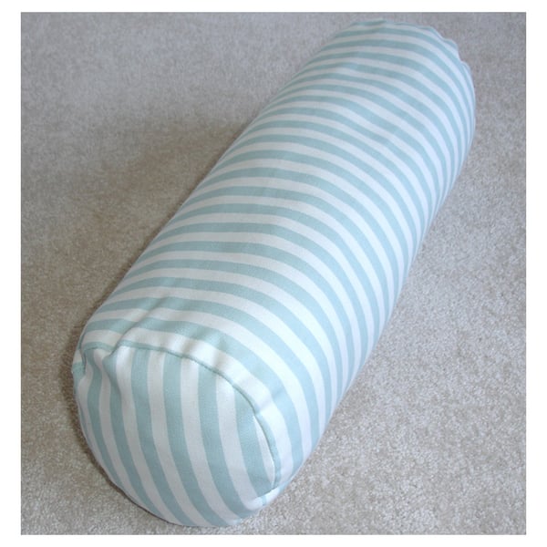 Bolster Cushion Cover 16"x6" Round Cylinder Neck Roll Pillow Duck Egg Stripes