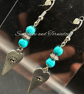 Turquoise Howlite & Evil Eye Earrings – Handmade Jewellery - Hypoallergenic. - Image 2