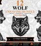 12 Vintage Wolf Engraving SVGs Wolf Clipart Bundle (Digital Download)
