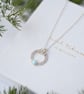 Sterling silver circle pendant with larimar gemstone - Image 4