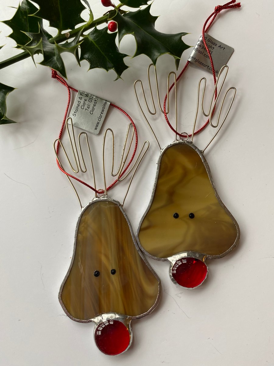 Stained Glass Rudolph 