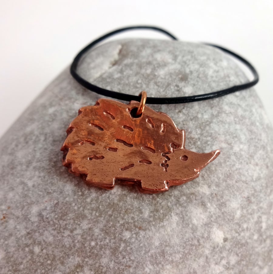 Copper Hedgehog Necklace