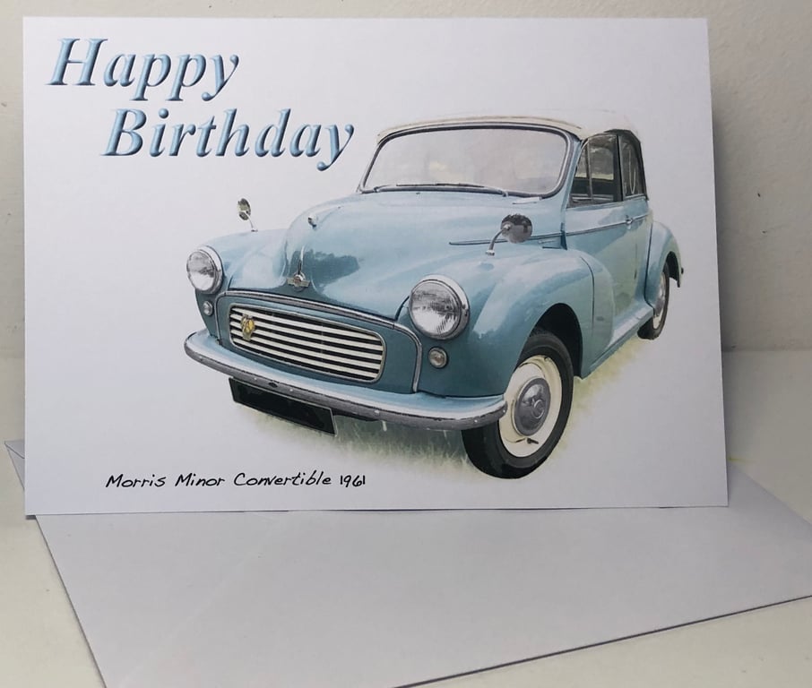 Morris Minor Convertible (Blue)1961 - Birthday, Anniversary, Retirement or Plain