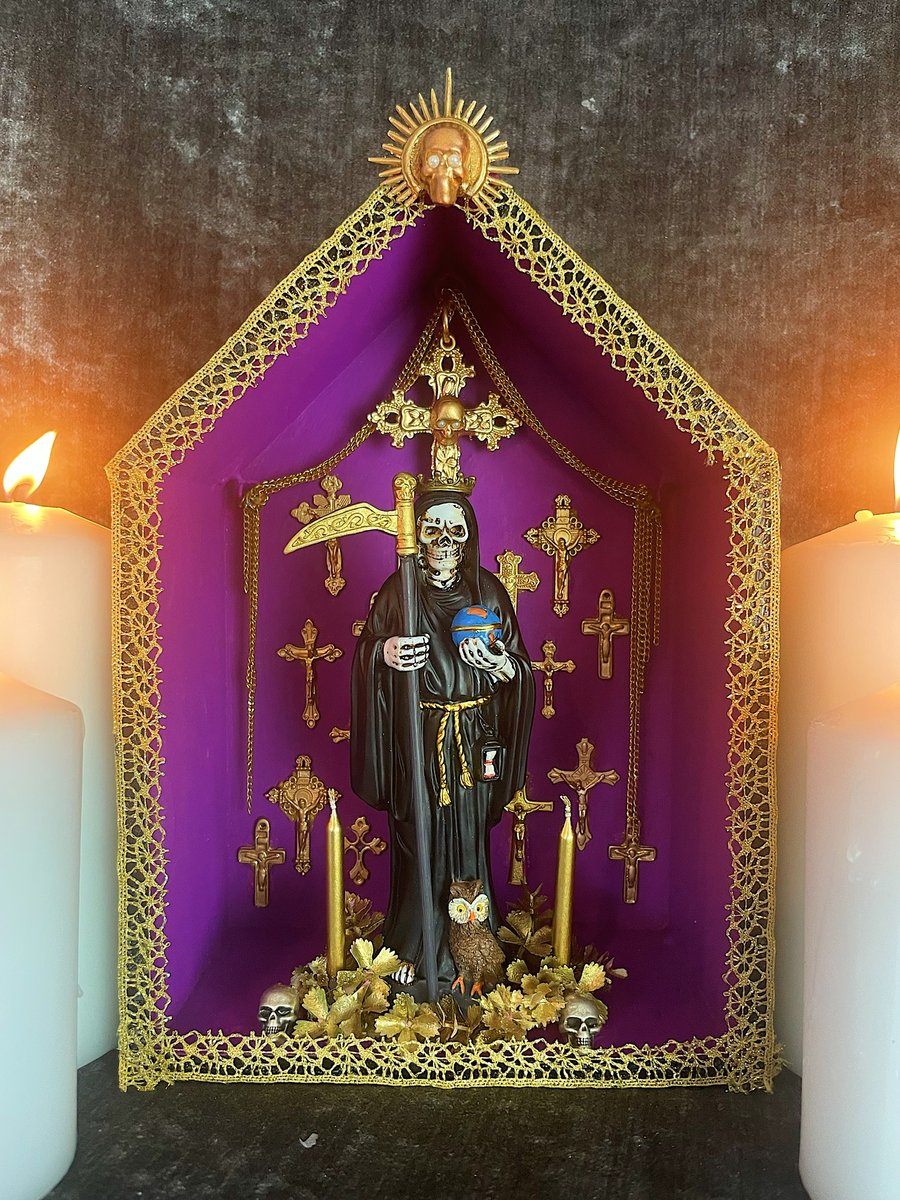  Santa Muerte Gothic Folk Art Wall Altar Shrine 