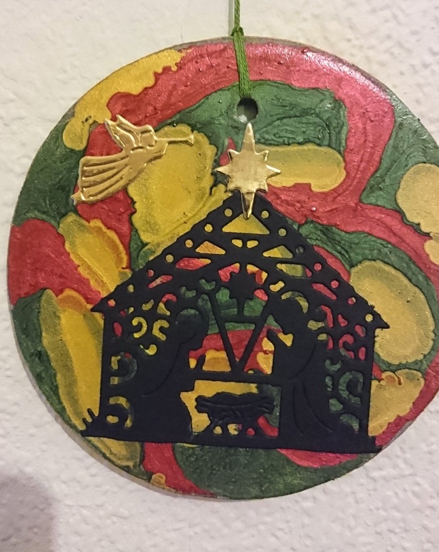Red and Green - Nativity Hanger