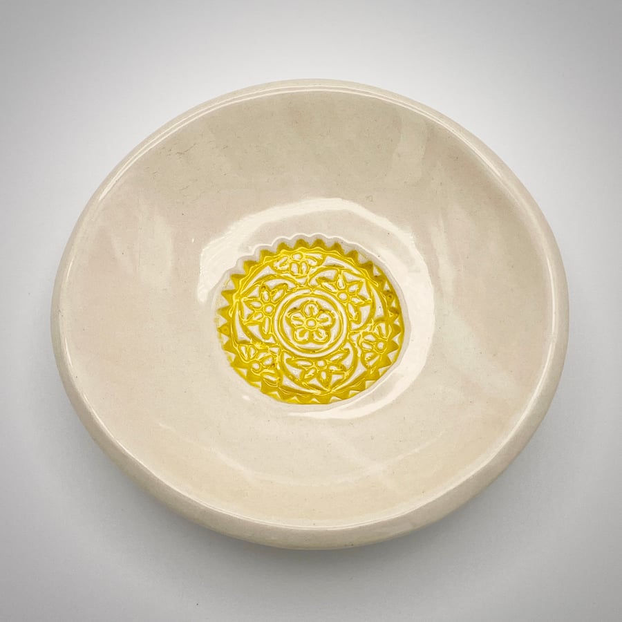 NEW! Ceramic bowl with yellow mandala