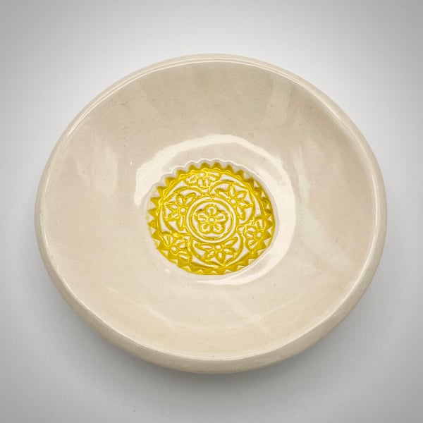 NEW! Ceramic bowl with yellow mandala