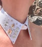 Luxe White & Champagne Detachable Statement Collar - Upcycled Neckcessory - Image 7