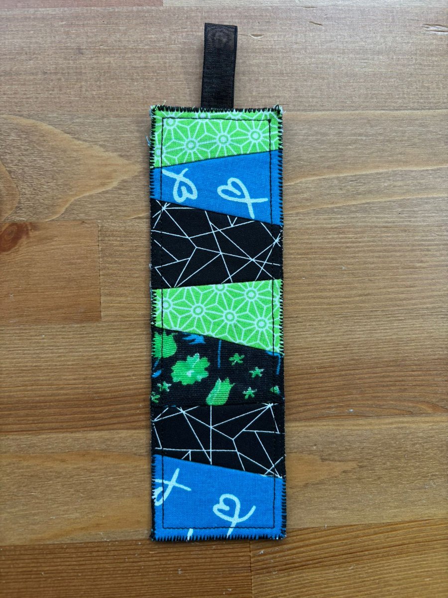 Patchwork green and Turquoise bookmark