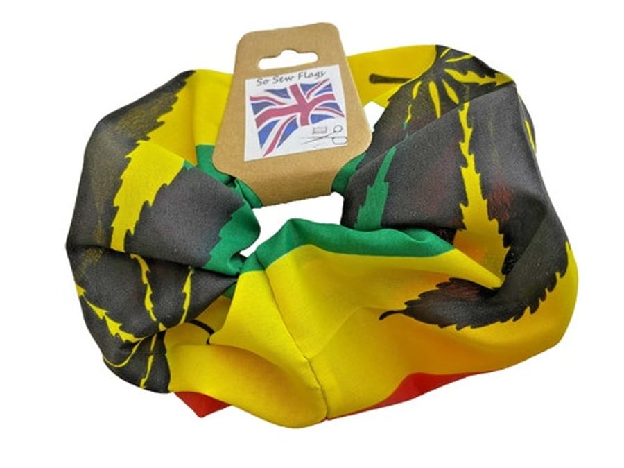 Cannabis Reggae Rasta Flag Hair Scrunchie Scrunchies Accessory Band Elastic