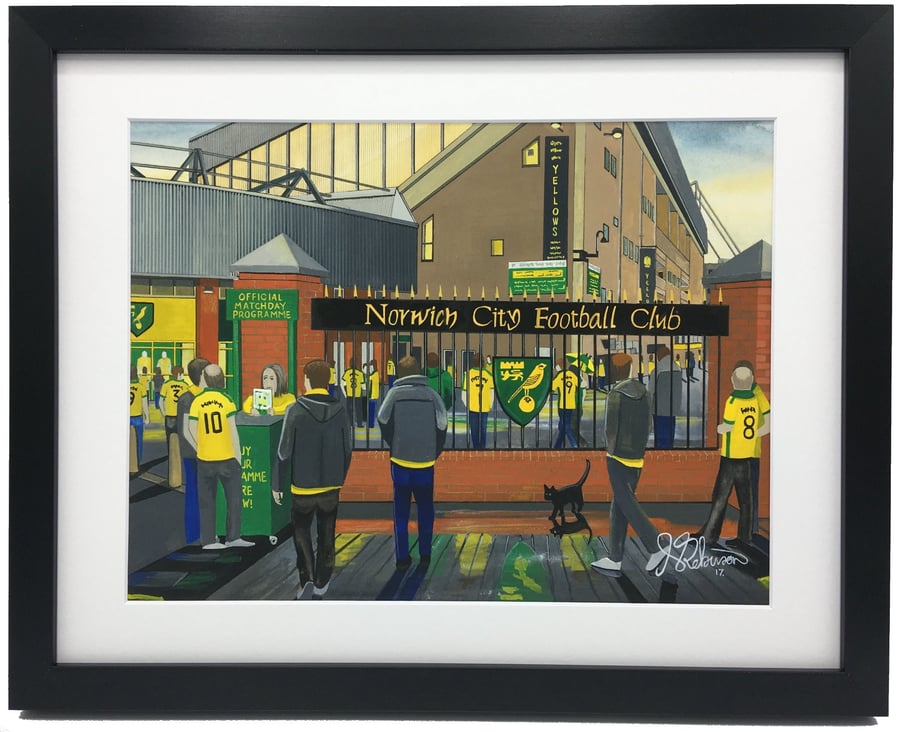 Norwich, Framed & Unframed Fine Art Print, City Football FC, retro Stadium Gift