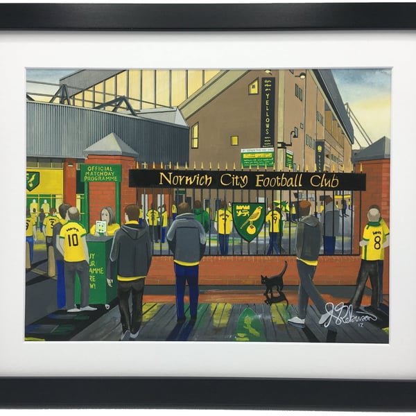 Norwich, Framed & Unframed Fine Art Print, City Football FC, retro Stadium Gift