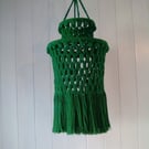 "Green Lantern" macrame chandelier light hanging