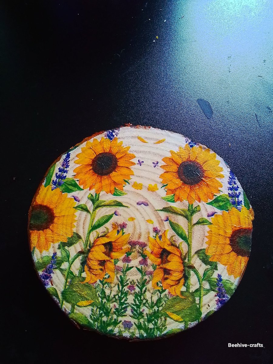 Woodslice decoupage coaster 