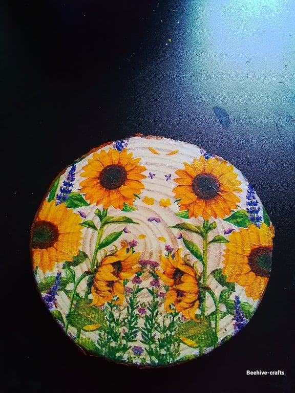 Woodslice decoupage coaster 