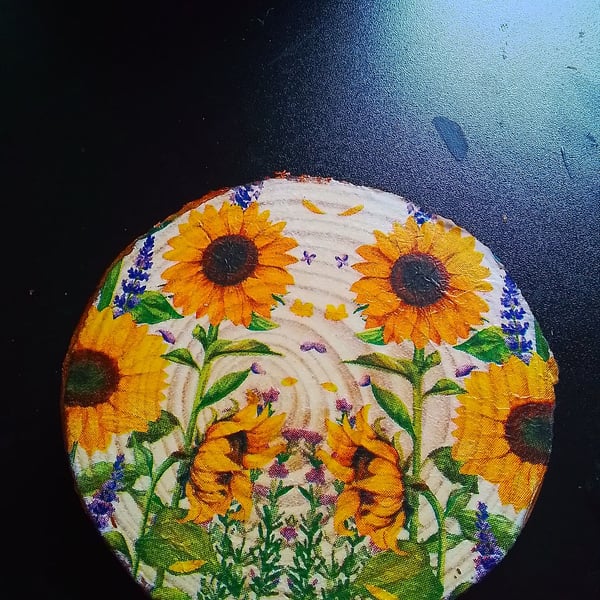 Woodslice decoupage coaster 