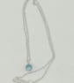 Handcrafted Wire Wrapped Larimar Minimalist,Single Bead pendant,Classic, Blue  - Image 2