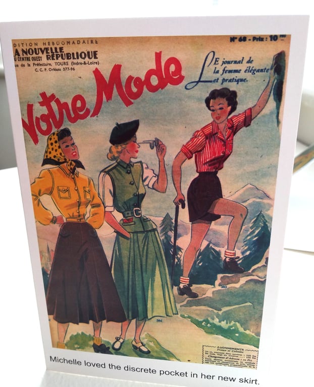 FEMINIST WOMEN HUMEROUS CARD  "DISCRETE POCKET"    6X4 ins