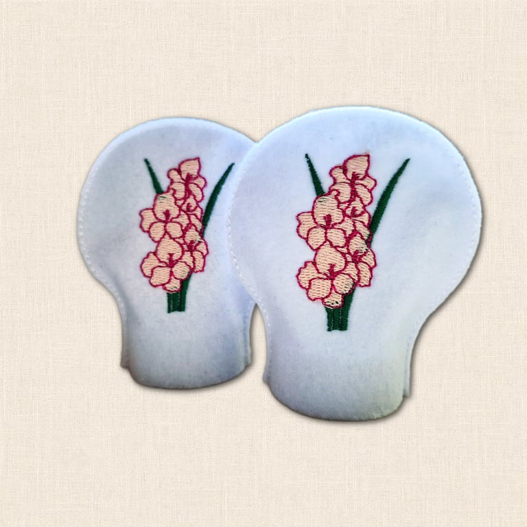 Gladiolus Tealight Covers - Embroidered August Birth Flower Decor