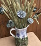 Large Poppy Seedhead set of 3 ceramic heads, for contemporary floral arrangement - Image 1
