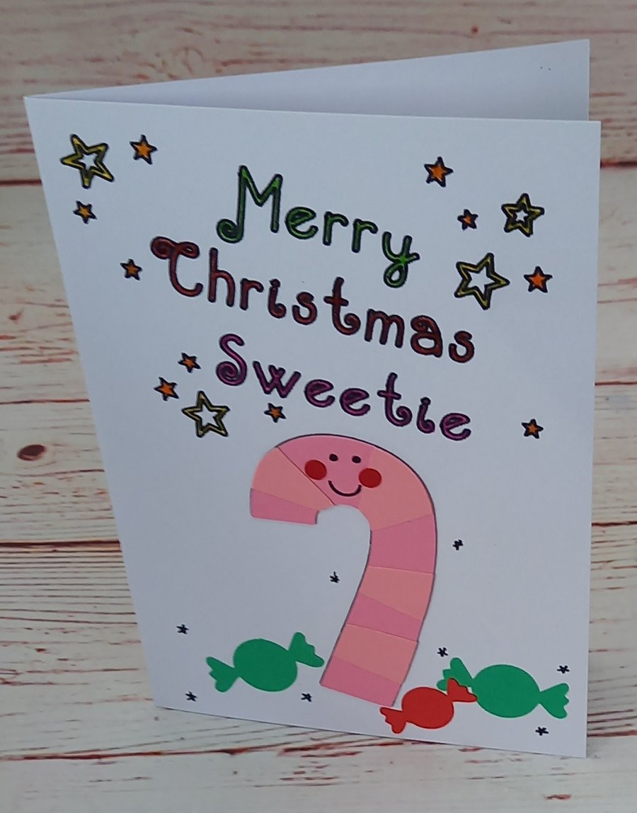 Merry Christmas Candy Cane Sweetie Card