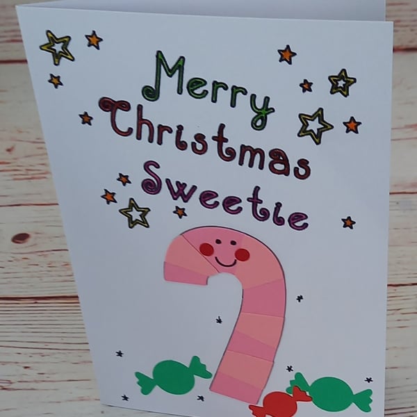 Merry Christmas Candy Cane Sweetie Card