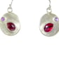 Sterling Silver Earrings with Garnet & Amethyst – Handmade - Image 6