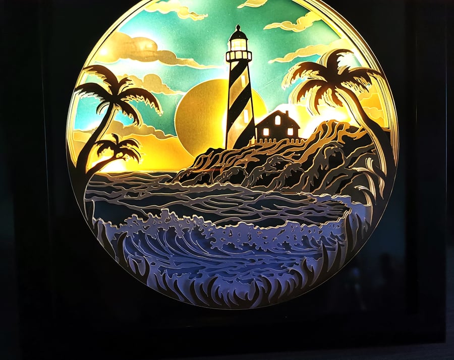 Premium Nightlight, Light Box, Lighthouse theme.Wall Hanging or free standing