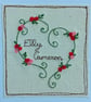 Personalised Valentine's Card with Embroidered Botanical Heart and Names - Image 3