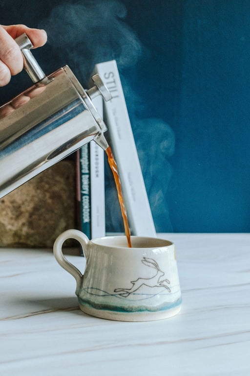 Handmade mug - cup - ceramic, pottery stoneware,  Hare