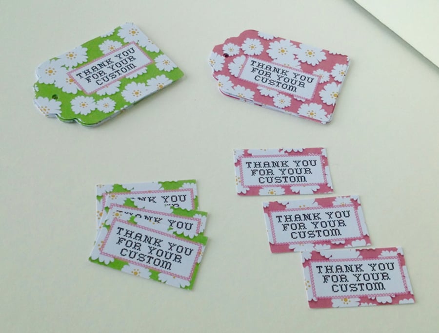 Message Tags and Mini Note,Thank You For Your Custom 30pk